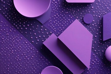 Poster - Vibrant Purple Abstract Geometric Shapes and Dots Pattern Texture for Contemporary Background Design
