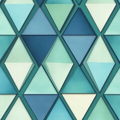 Aufkleber - Geometric arrangement of blue and green triangles in a modern abstract design for backgrounds and wallpapers