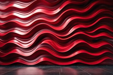 Poster - Dynamic Red Wave Pattern for Eye-Catching Background and Strong Visual Impact
