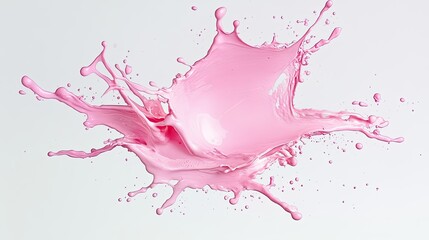 Poster - Delicate pink watercolor paint splash, soft gradients blending smoothly with organic brushstroke details
