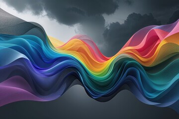 Poster - Triadic Color Spectrum Blending with Stormy Gray Gradient for Stunning Graphic Banners