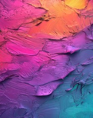 Poster - Vibrant colors merge in dynamic brush strokes, forming a textured and abstract work of art