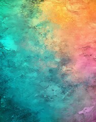 Poster - Vibrant watercolor artwork forming abstract patterns and tactile effects