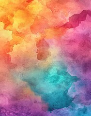Poster - An abstract gradient is formed by a colorful watercolor background
