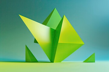Poster - Innovative Angular Design with Lime Gradient Background for Contemporary Digital Presentations