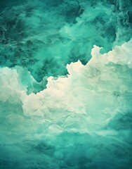 Poster - A soft cloudy effect is achieved with a light turquoise painted textured background