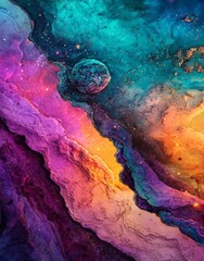 Wall Mural - vibrant clouds of gas and stars dance across the expansive universe
