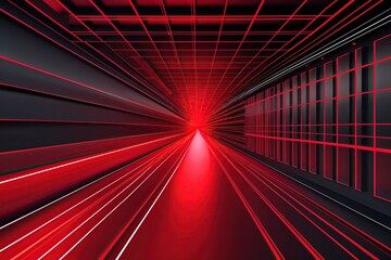 Poster - red gradient technology abstract pattern with geometric lines and designs