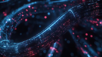 Fototapete - Abstract Digital Network Flow