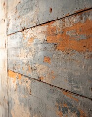 Poster - Abstract design on wall formed by white and brown paint