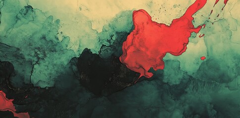 Poster - Watercolor artwork characterized by vibrant brushstrokes and an abstract design