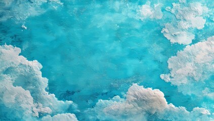 Poster - A soft light blue watercolor background that produces a cloudy effect