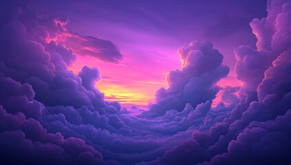 Poster - An abstract artwork featuring purple watercolor shapes and varied textures is being created