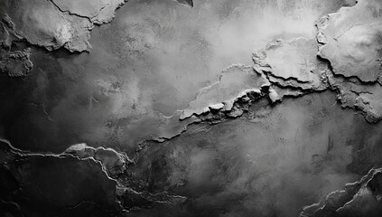 Poster - watercolor paint in black and white producing abstract shapes and various textures