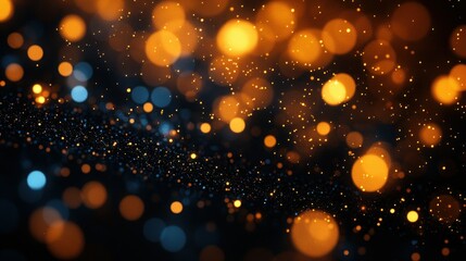 Wall Mural - glowing particles swirl in dark space