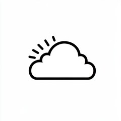 Poster - A simple line drawing depicts a sun that is partly hidden behind a cloud