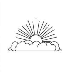 Poster - A basic illustration showing a sun that is partly obscured by a cloud