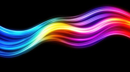 Fototapete - Colorful abstract waves on black background