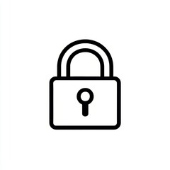 Poster - A simple black line art icon of an open padlock symbolizes security, privacy, and access set against a white background