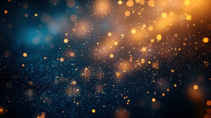 Wall Mural - Golden and blue sparkle bokeh background