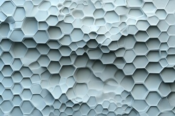 Poster - The texture of dirty and geometric 3D hexagons in black and white colors forms a honeycomb pattern, Stock