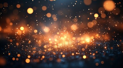 Wall Mural - Golden sparkles falling on dark background