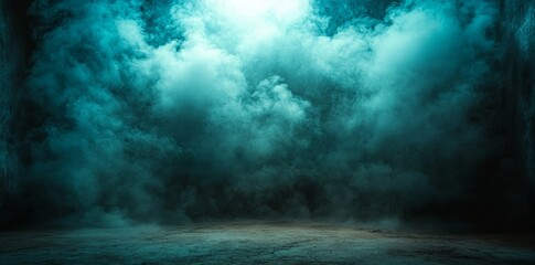 Poster - The blending of light beige into deep blue on a grungy gradient background produces a visual that is both moody and textured, with an ambiance that is soft and mysterious