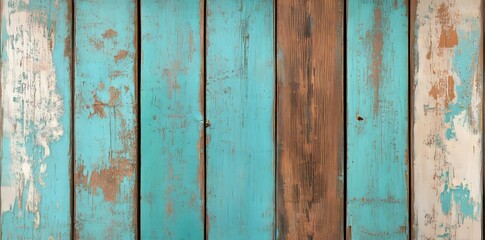 Poster - Wooden planks in multiple hues come together to create a textured background with a grunge look, well-suited for vintage and rustic design applications