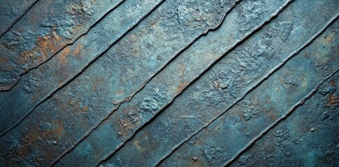 Poster - This grunge metal texture background features diagonal stripes that form a visually striking pattern when viewed up close