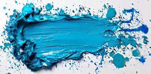 Poster - Deep blue watercolor brushstrokes generate textured artistic backgrounds that add creative visual elements to graphic design compositions