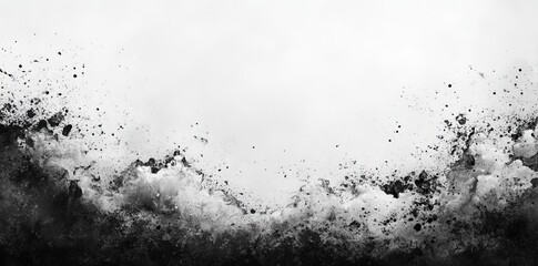 Poster - A white background serves as the canvas for black watercolor paint to create an abstract design, great for creative projects