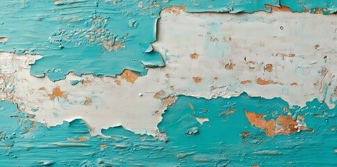 Poster - a beautiful abstract background is created by combining turquoise and beige watercolor paints, makin