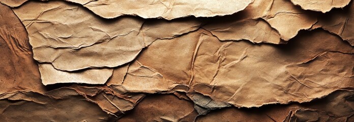 Poster - The brown and beige grunge panorama background has a textured, scratched surface that gives it an aged, vintage look