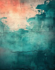 Poster - Pastel green and blue tones come together in an abstract textured background to produce a soft and dreamy atmosphere
