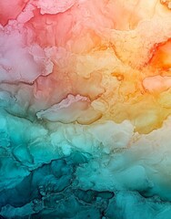 Poster - Watercolor piece generating an array of abstract forms and surface qualities
