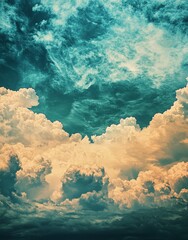 Poster - The light blue watercolor background generates a soft and dreamy ambiance