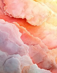 Aufkleber - the soft light peach watercolor background generates an atmosphere that is both delicate and elegant