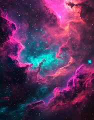 Poster - Colorful nebula and shining stars are what illuminate the universe