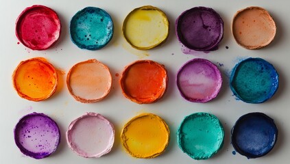 Poster - Colorful circles of watercolor blend together to create an artistic pattern