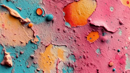 Poster - Watercolor paint in a kaleidoscope of colors flows and splashes onto a white canvas