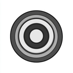 Poster - A circular camera shutter features a design that incorporates detailed black line art