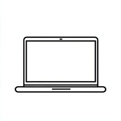 Fototapete - A minimalist technology design concept is represented by a sleek laptop with a blank screen display