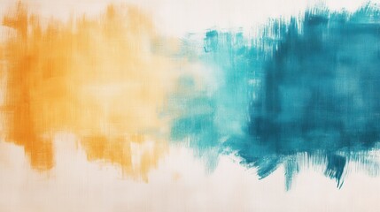 Poster - soft pencil strokes create a calming gradient from teal to warm yellow in an abstract artwork
