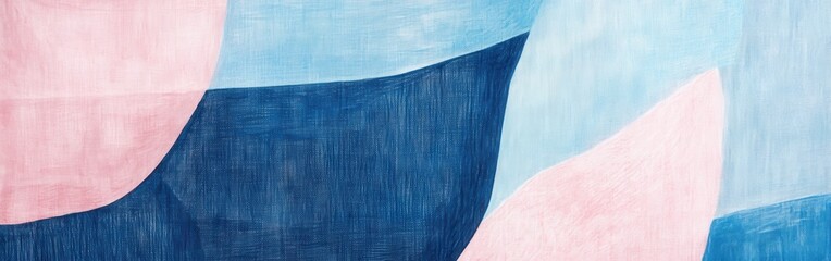 Aufkleber - Soft pencil strokes create an abstract composition in pastel blue and pink hues on a textured canvas