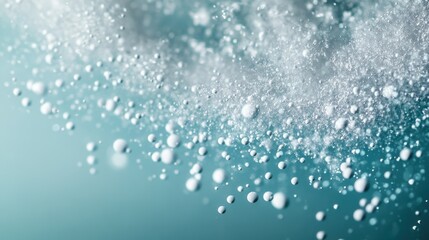 Poster - Soft pastel teal background with delicate white bubbles and subtle gradient texture creating a soothing visual experience