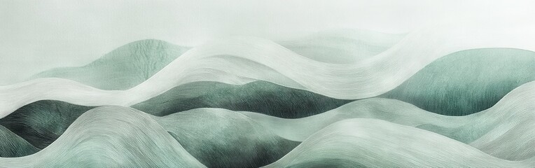Poster - Intricate Minimalist Pencil Strokes Create Flowing Patterns in Abstract Landscape