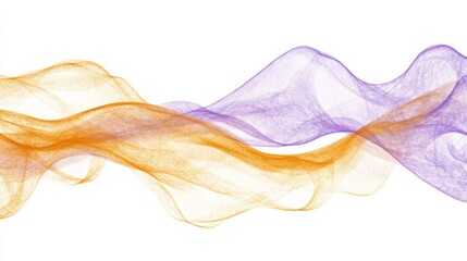 Leinwandbilder - Vibrant waves of orange and purple gracefully dance across a minimalist backdrop