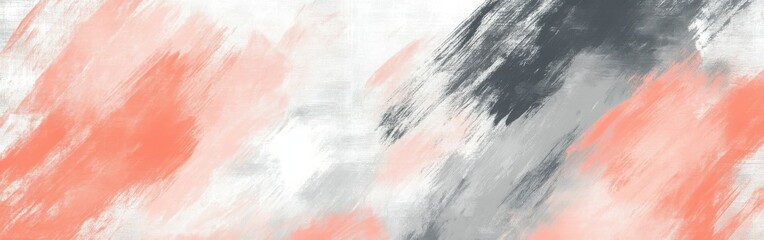 Aufkleber - Elegant translucent coral and gray strokes create a soothing visual experience in modern abstract art