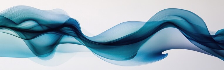 Leinwandbilder - Flowing lines in gradient indigo create a soothing visual rhythm in artistic expression of motion