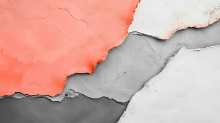 Aufkleber - Elegant coral to gray transitions in textured wall design, showcasing modern aesthetics and artistry